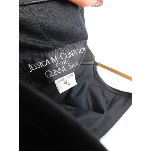 Jessica Mcclintock for Gunne Sax Whimsygoth Lace up Halter Dress Black Size 3/4 - Picture 6 of 7